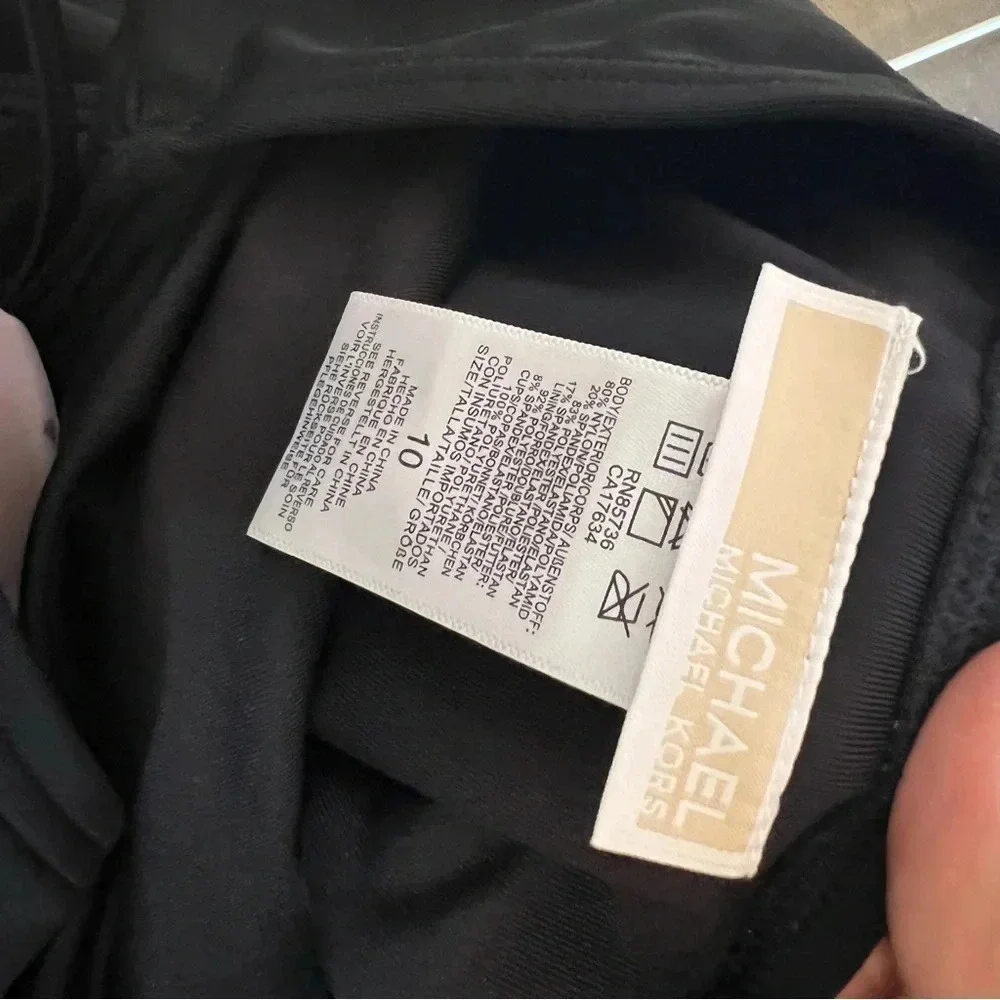 MICHAEL Michael Kors One Piece Swimsuit Bikini Open Back Pink Black Regatta 10 - Picture 8 of 9